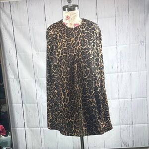 Leopard Print Cape in Brown and Black
